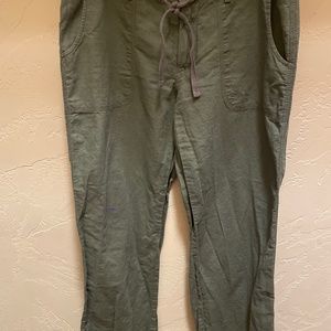 Green linen Gap pants 6R